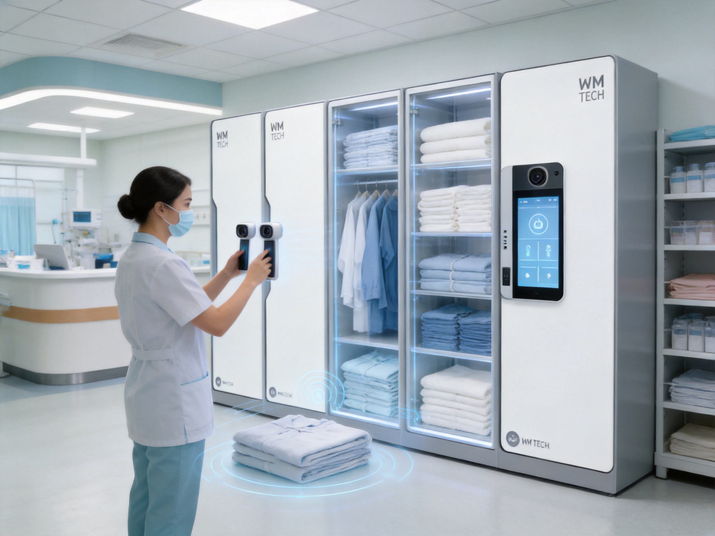 Intelligent Clean Fabric Temporary Storage Cabinets for Traceable Healthcare Textile Management