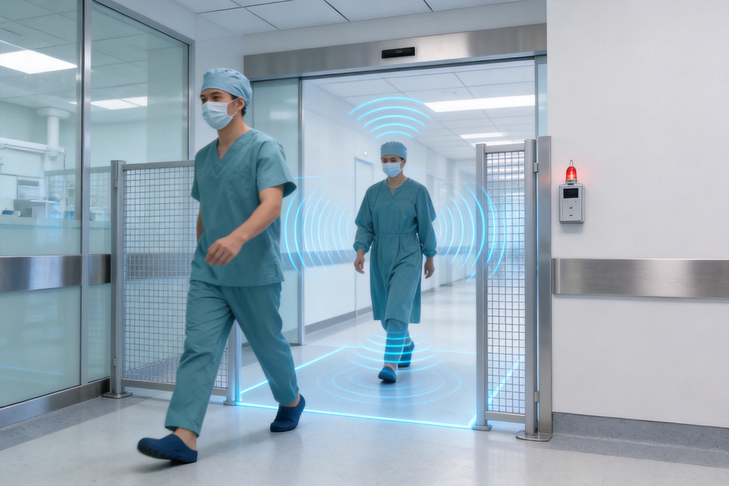 Electronic Fence for Intelligent Clean-Area Access and Uniform Management